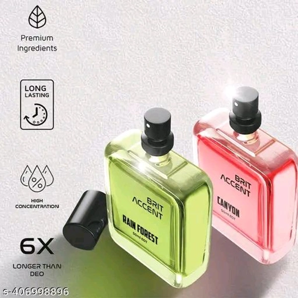 BRIT ACCENT Combo Pack Of 2|Rain-Forest-Canyon|Parfum|Long-Lasting|Specially Currated| Eau de Toilette - 100 ml (For Men & Women)*
Type: Perfume