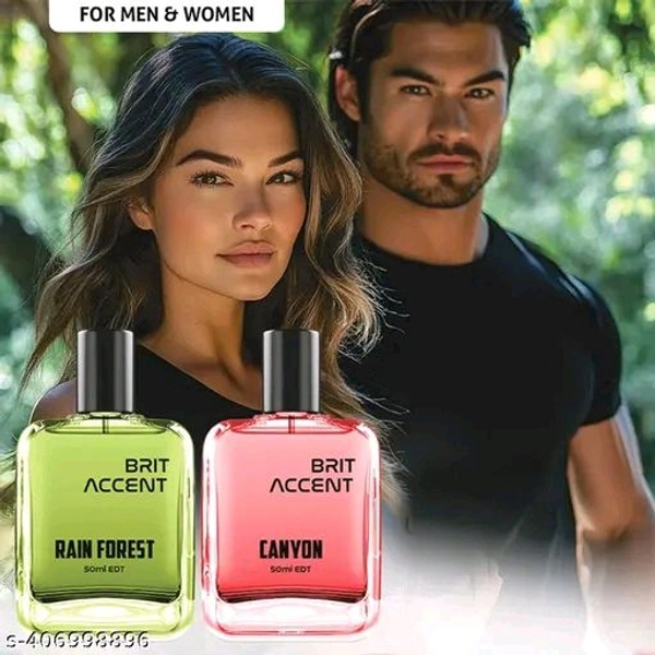 BRIT ACCENT Combo Pack Of 2|Rain-Forest-Canyon|Parfum|Long-Lasting|Specially Currated| Eau de Toilette - 100 ml (For Men & Women)*
Type: Perfume