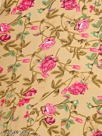 Georgette Floral Printed Beige Woman Saree Without Blouse