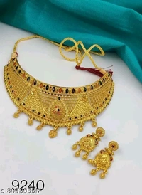 Gold Plated Meenakari work Adustable necklace with Earrings   Jewellery Set 