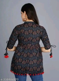 Attractive Black Short Kurti - L