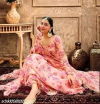 Stylish Fancy Trendy Printed Georgette Gown For Women For Party Wedding Festival Functions - M