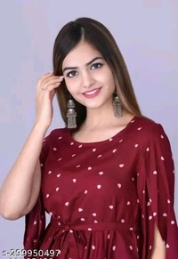 WOMENS STYLISH FRENCH CREPE PRINTED TOP - M