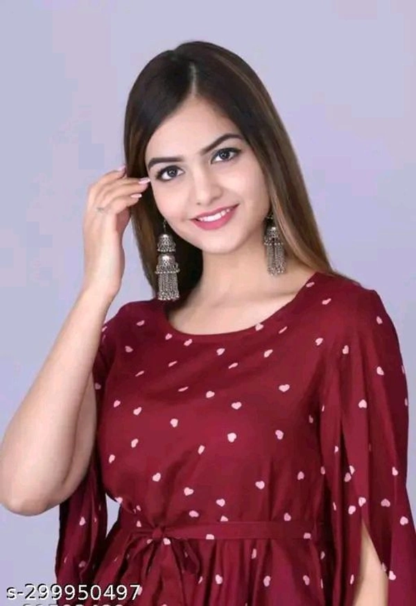 WOMENS STYLISH FRENCH CREPE PRINTED TOP - M