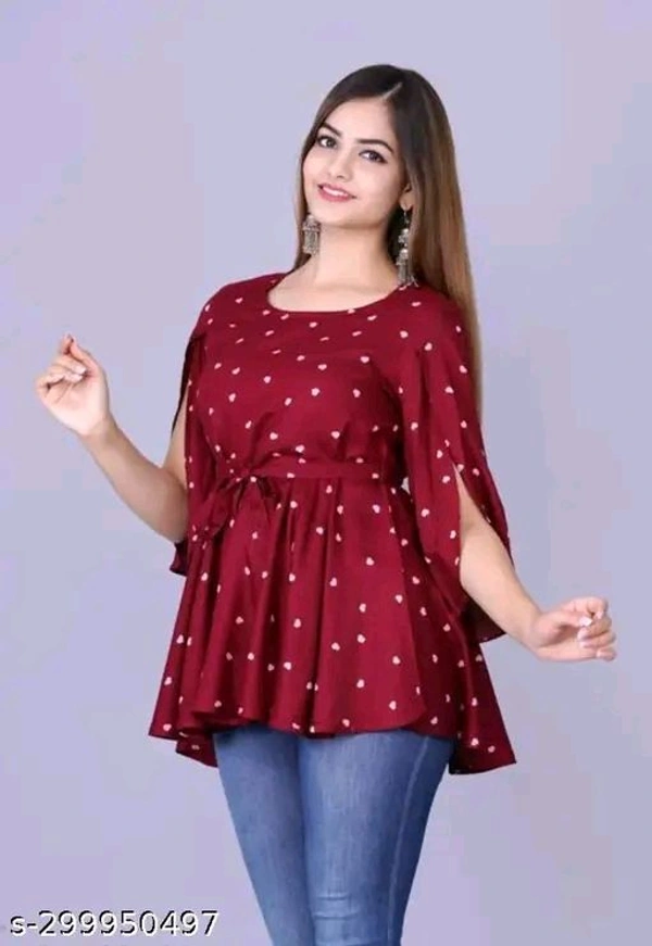 WOMENS STYLISH FRENCH CREPE PRINTED TOP - Xl