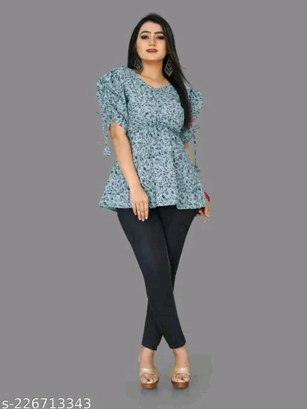 womens Crepe Printed top daily use top partywear top offical top long top festival wear to - Xxl