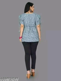 womens Crepe Printed top daily use top partywear top offical top long top festival wear to - Xxl