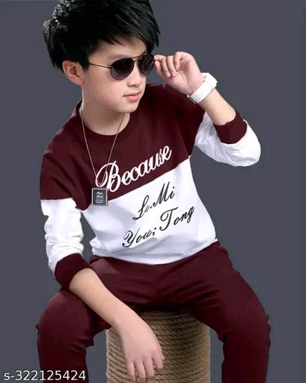 Elegnant kids printed full sleeve tshirt & trackpant* - 10 Year