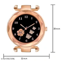 Analogue New Flower Print Dial Lathers Strap Girls and Womans Watches(pink&green)