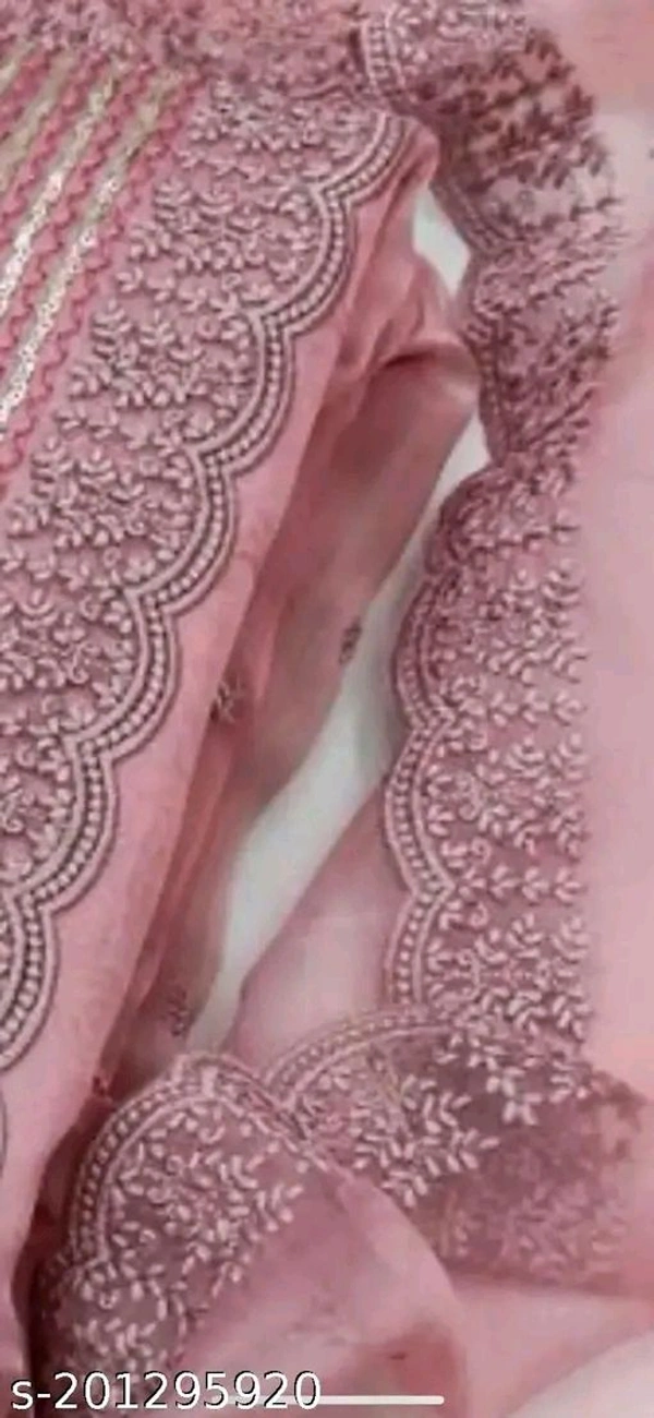 Stylish Organza embroidered Unstitched Suit With Dupatta Set For Women (Pink) || Suit Material || Salwar Suit Fabric || Party Wedding Wear Suit Material || Ethnic Clothing for Girls