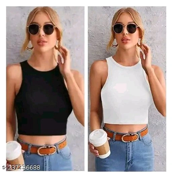 TUSI-TANK TOP COMBO BLACK-WHITE 01  - S