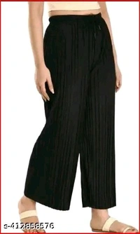 Women Wrinkle Crush Palazzo PLAZZO Pack of 2 - L