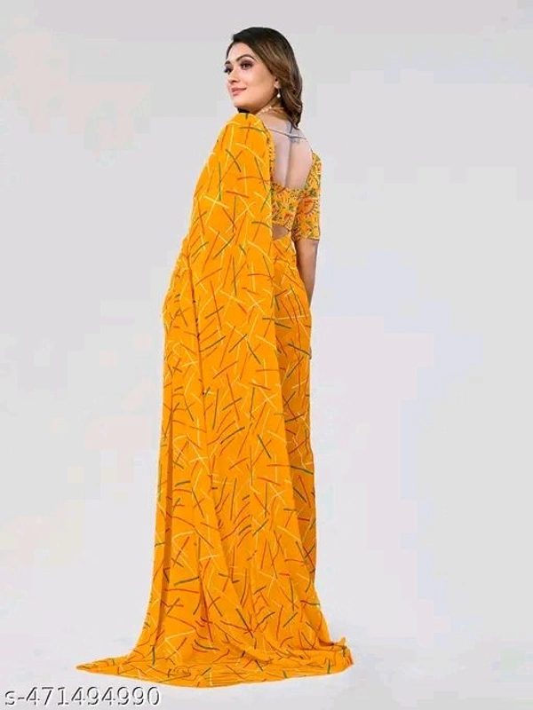 Festive Wear Georgette Printed Women's Saree with Un-stitched Blouse