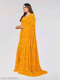 Festive Wear Georgette Printed Women's Saree with Un-stitched Blouse
