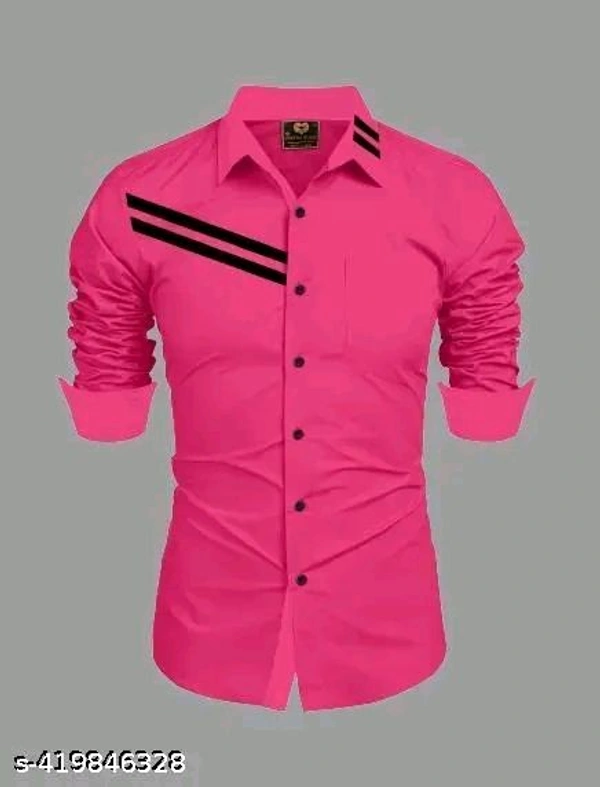 Cotton Shirt for Mens || Plain Solid Full Sleeve Shirt || Regular Fit Mandarin Casual Shirts for Men - L