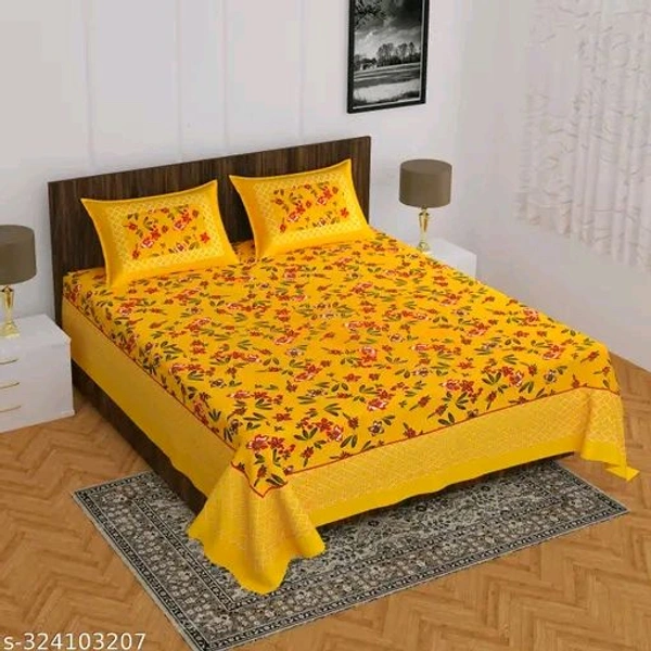 100 % cotton double bed bedsheet with 2 pillow cover