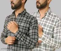 COMCO CHACK PRINT SHIRT FOR MEN COMBO Trendy Fashionable Men Casual Check Shirt trending casual shirts Stylish Check Shirt for MenMen Slim Fit Checkered Spread Collar Casual Shirt - M