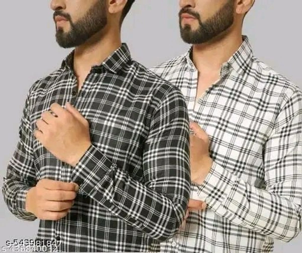 COMCO CHACK PRINT SHIRT FOR MEN COMBO Trendy Fashionable Men Casual Check Shirt trending casual shirts Stylish Check Shirt for MenMen Slim Fit Checkered Spread Collar Casual Shirt - M
