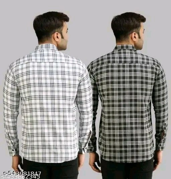 COMCO CHACK PRINT SHIRT FOR MEN COMBO Trendy Fashionable Men Casual Check Shirt trending casual shirts Stylish Check Shirt for MenMen Slim Fit Checkered Spread Collar Casual Shirt - M
