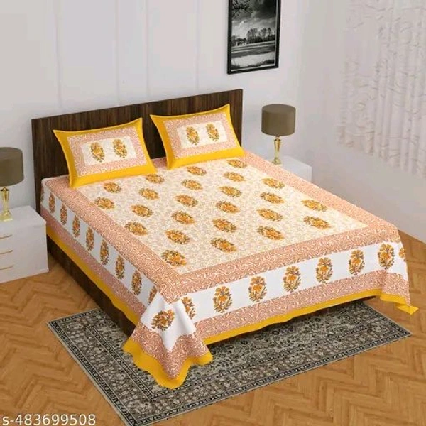 160 TC 100 % cotton Double bed bedsheet with 2 pillow cover