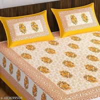 160 TC 100 % cotton Double bed bedsheet with 2 pillow cover