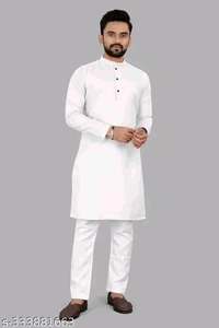 ARTISAN White men Kurta And Pyjama set For 100% Cotton Trendy Classy Essential Comfy Ethnic Fancy Deseigner straiht - M