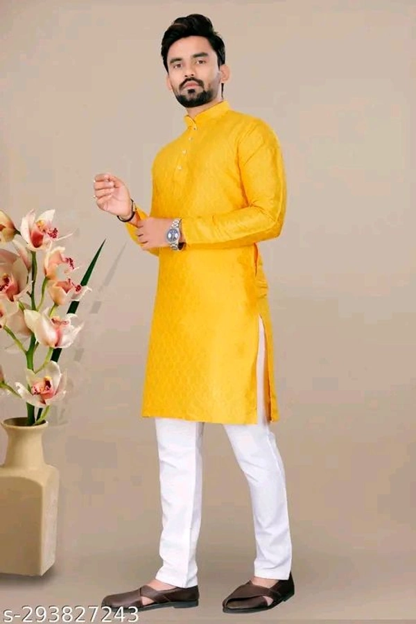 Men's Jacquard Designer Kurta - M