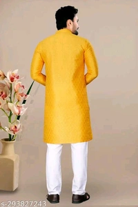 Men's Jacquard Designer Kurta - M
