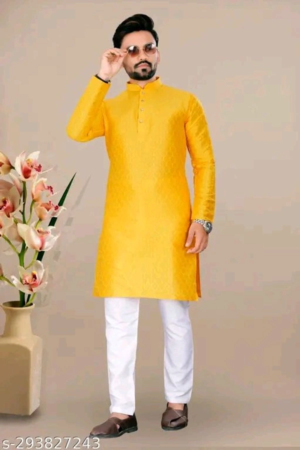 Men's Jacquard Designer Kurta - M
