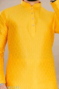 Men's Jacquard Designer Kurta - L