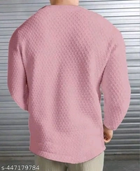 Force Solid Men Round Neck Pink T-Shirt - S