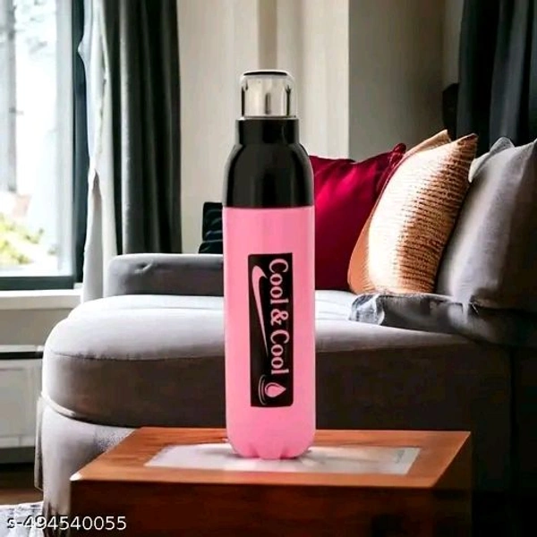 MODERN  NEST, Cool & Cool Plastic Water Bottle Cool King Water Storage Water Bottle Unbreakable Insulated Water Bottle Hot and Cold Beverage (PINK) - 1 Letter