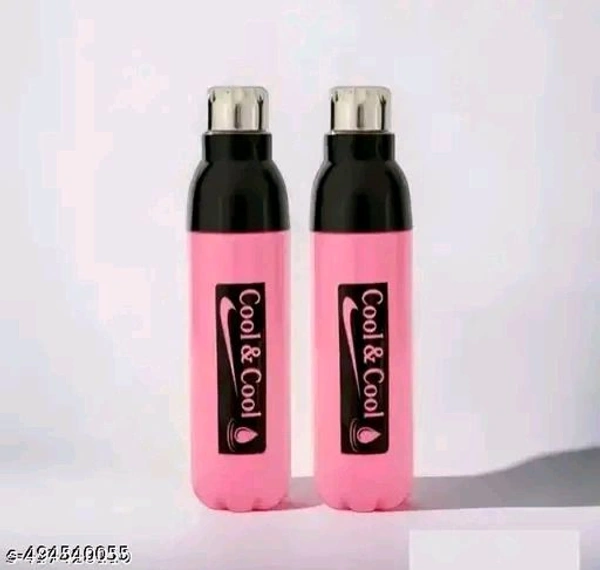 MODERN  NEST, Cool & Cool Plastic Water Bottle Cool King Water Storage Water Bottle Unbreakable Insulated Water Bottle Hot and Cold Beverage (PINK) - 1 Letter