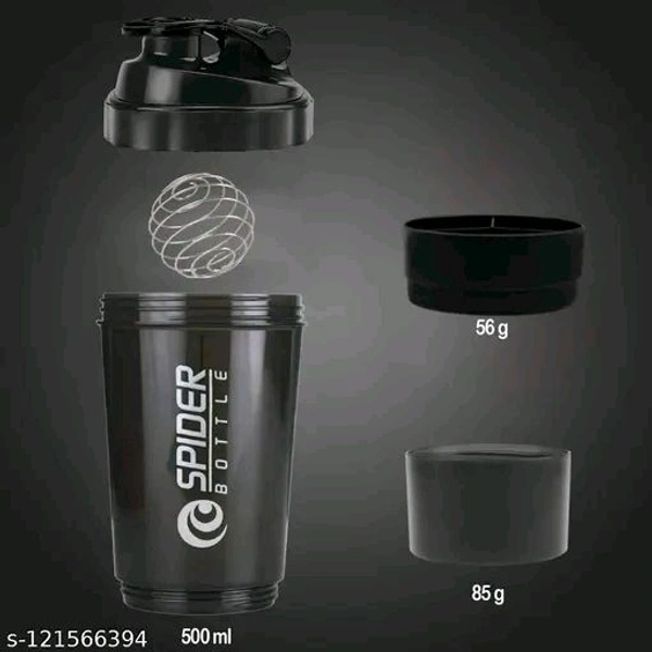 COOL INDIANS Premium Gym Shaker Bottle for Protein Shake with 2 Storage Compartment ||Gym Shaker|| Water Bottle||Workout Bottle|| Gym Bottle||Workout Protein Shaker Bottle For Gym Fitness With BPA Free 500 ml Shaker (Pack Of 1)