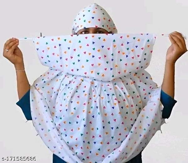THINKWELL Ready Stiched to wear Long Stylish Scarves&Stoles Cum Mask for Woman or Girl | White Cool quality cotton MultiHeart printed | Save your skin damage from sun ray & pollution (Long – Pack of 1
