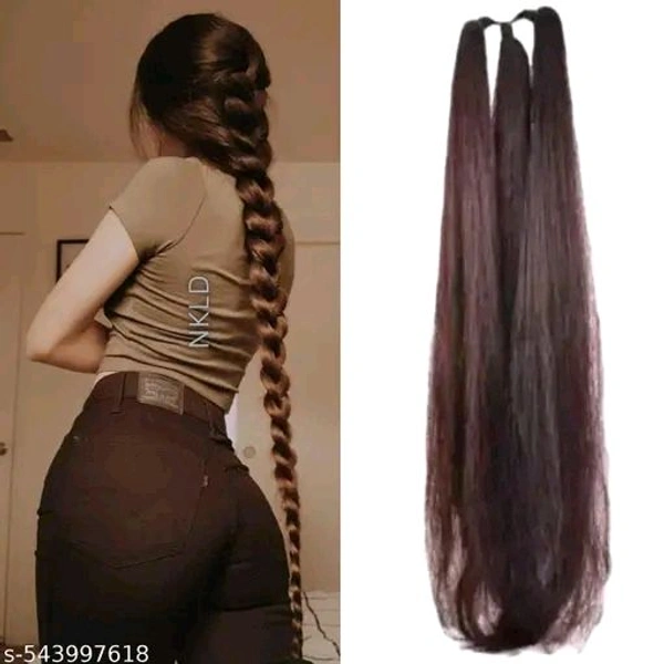 Best moti choti Brown Fake Long choti Extensions Hair for Women & Girls - Savaram Gangawan Cataram Sadaraa Paranda Choti - Nakli Hair Wig for girls long hair wig for women, hair extensions for women - Extra Hair Braid Attachment for Ladies