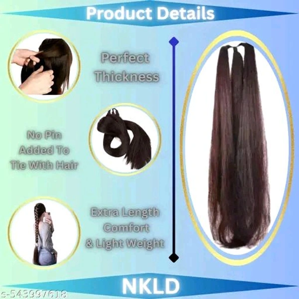 Best moti choti Brown Fake Long choti Extensions Hair for Women & Girls - Savaram Gangawan Cataram Sadaraa Paranda Choti - Nakli Hair Wig for girls long hair wig for women, hair extensions for women - Extra Hair Braid Attachment for Ladies