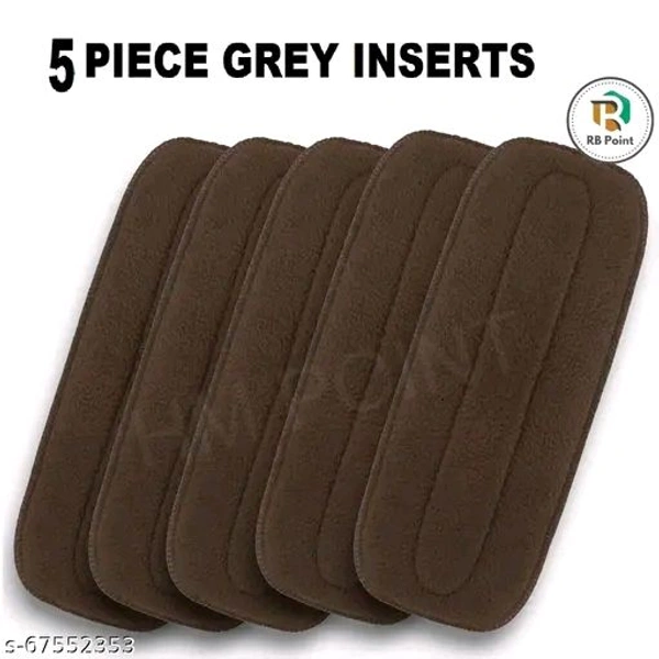 5 Layer bamboo charcoal Inserts Liners Natures Cloth Diaper Liner, Wetfree Washable Cotton Diaper Nappy Inserts for Baby Cloth Diapers (Pack of 5, BLACK Insert)