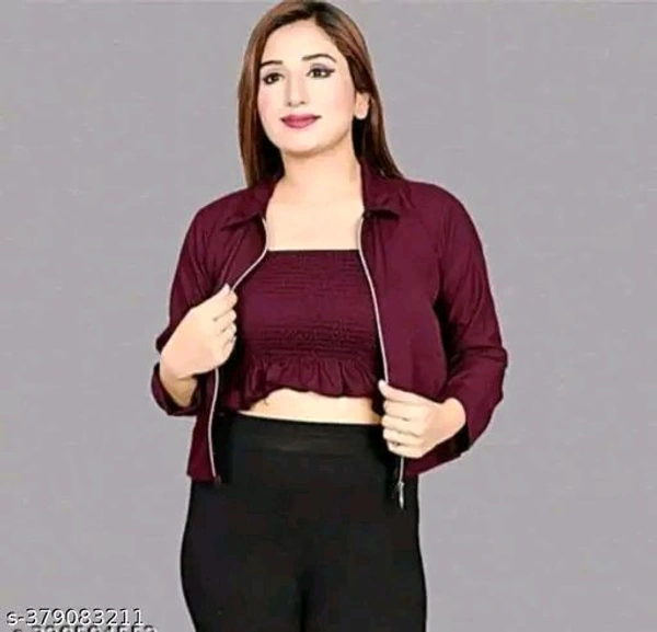 trandy crop top strap 2 pis with inner for women and girls - L