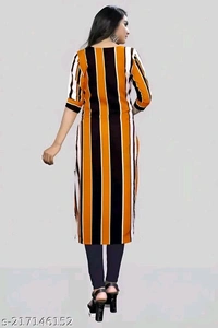 Women's Printed Full-Stitched Crepe Straight Kurti(Combo Offer Pack Of 3) - Xl