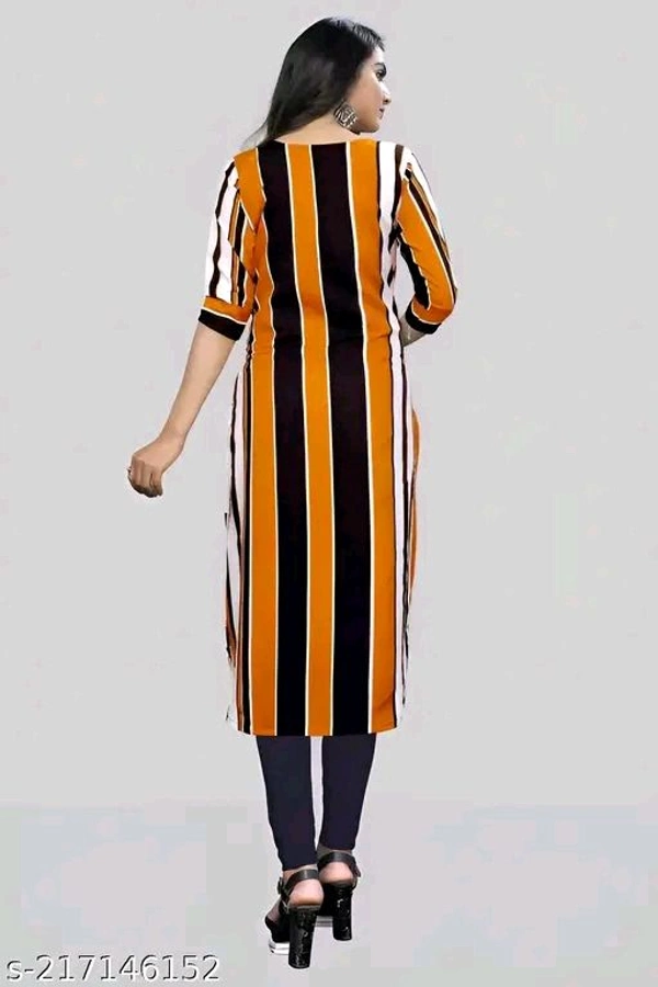 Women's Printed Full-Stitched Crepe Straight Kurti(Combo Offer Pack Of 3) - Xl