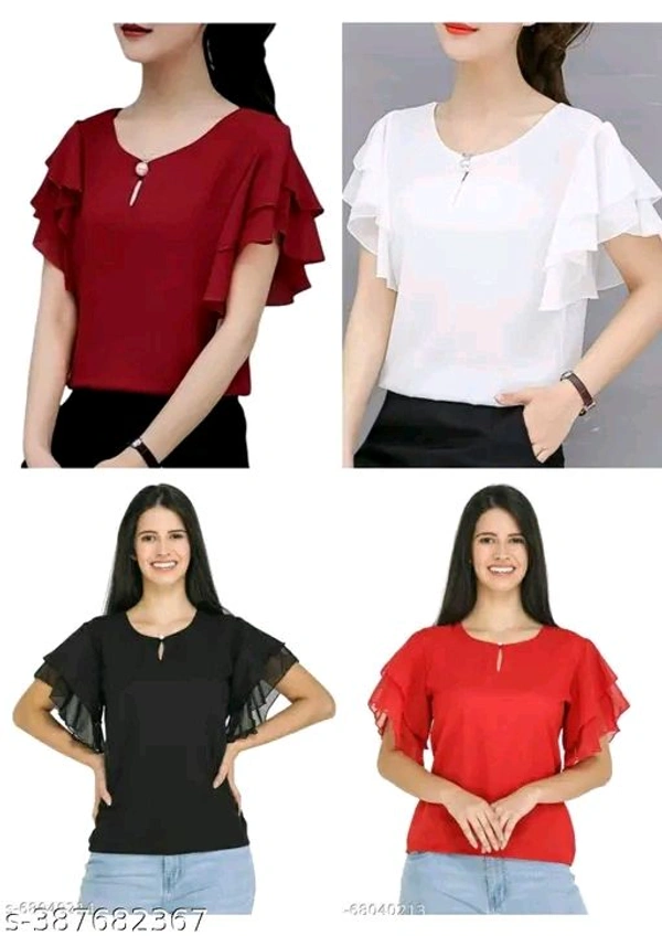 womens solid fashinable georgete for girls & womens  - M