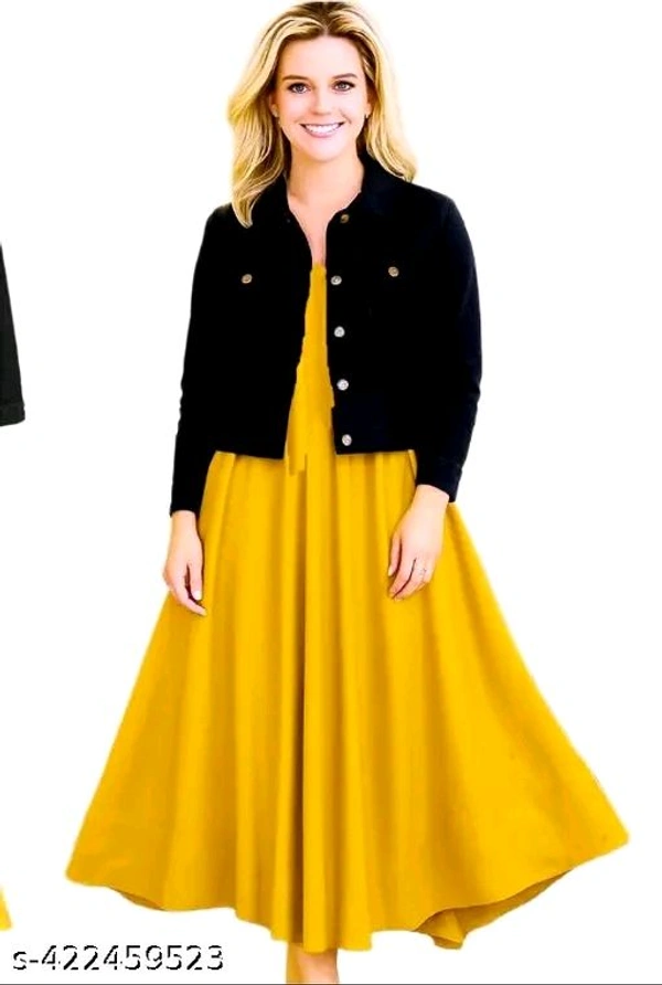 Dress With Jacket Women/Girls 100% Premium Quality Material Women Stylish Jacket With Dress COMBO (PACK OF 2) Urbane Latest Women Dresses With Jacket. - XL