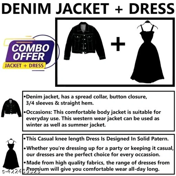 Dress With Jacket Women/Girls 100% Premium Quality Material Women Stylish Jacket With Dress COMBO (PACK OF 2) Urbane Latest Women Dresses With Jacket. - XL