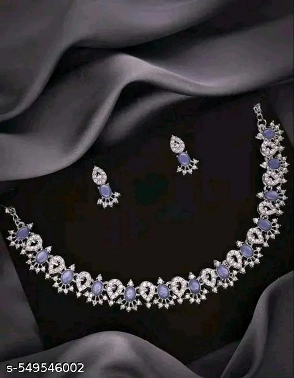Special Rose Gold & Silver Plated Choker set with matching pair of Earrings combo for women and girls