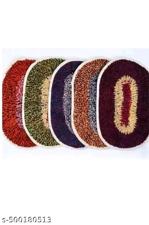 Rylie Cotton Oval Bath Mat Pack Of 5 ( 33 × 53 cm )
