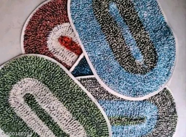 Rylie Cotton Oval Bath Mat Pack Of 5 ( 33 × 53 cm )