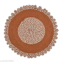 Soft & Thick PP Doormat (45cms Round) Pack of 1 for kitchen & living room(BROWN)