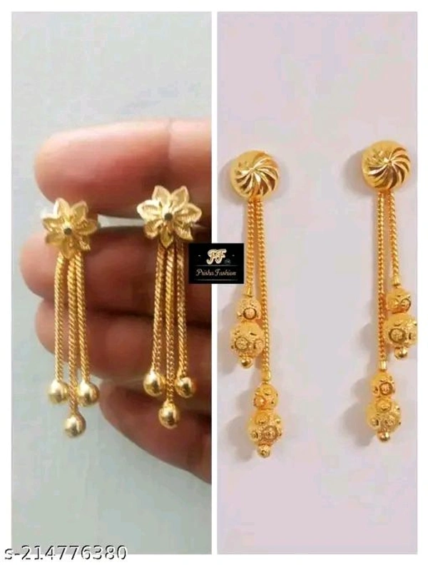 Sui Dhaga EarRings (Looking Like Real Gold) pack Of 2 Pairs