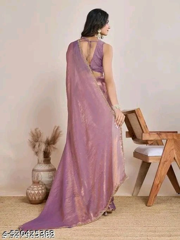 Solid Beads and Stones Two - Tone Party Wear Saree